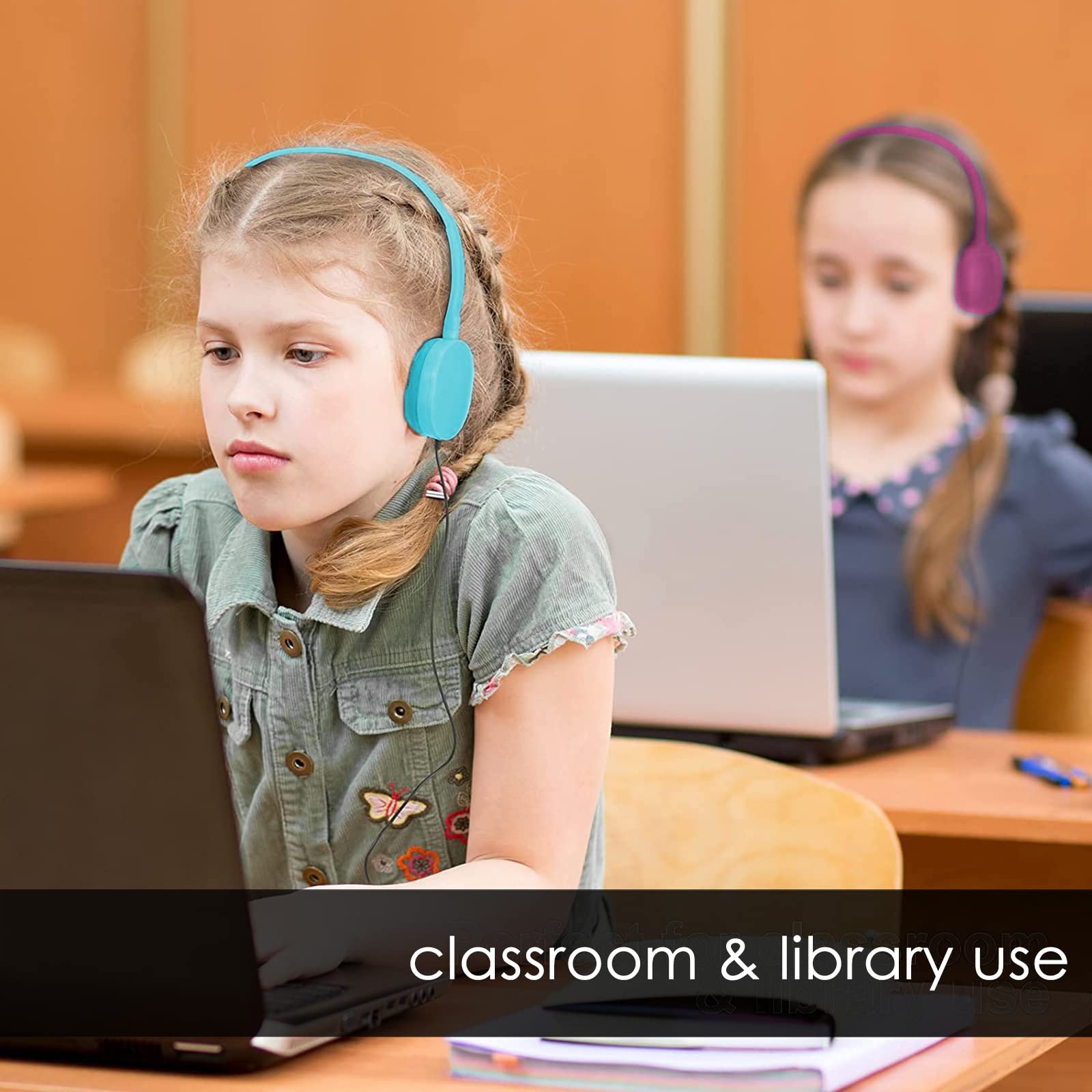 Geekria 24 Pack Kids Wired Headphones for Classroom, Schools & Libraries - Durable On-Ear Headsets for Students & Computer Labs