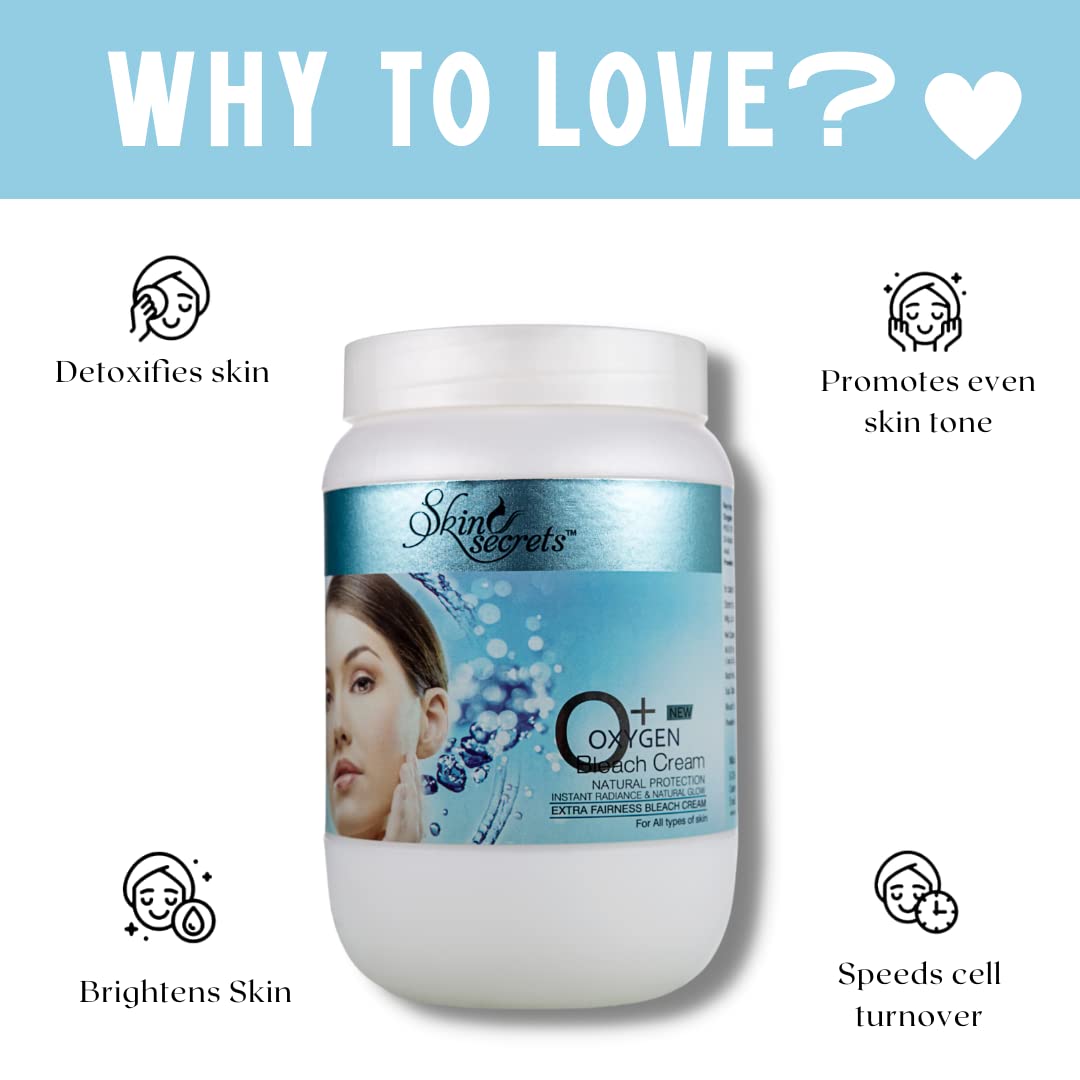 Skin Secrets Oxygen Bleach for Dead Skin & Blackheads Removal | Hydrating & Brightening Facial Treatment (1kg) | Perfect for Acne-Prone Skin & Blackhead Removal at Home