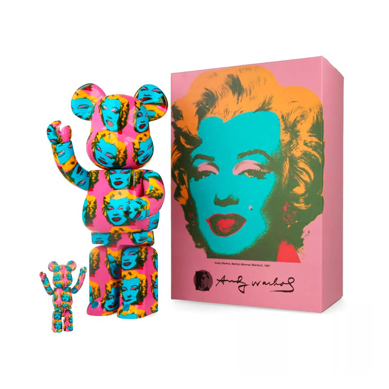 Andy Warhol Marilyn Monroe 2021 Designer Vinyl Figure Set (400% + 100%) - Pop Art Collectible for Home Decor & Gift for Art Lovers