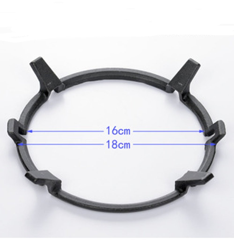 Non-Slip Black Cast Iron Wok Ring - Heavy Duty Stove Trivet for Wok Support, Cooktop Range Pan Holder & Gas Hob Accessories - Perfect for Asian Cooking, Stir-Frying & Milk Pot Stability