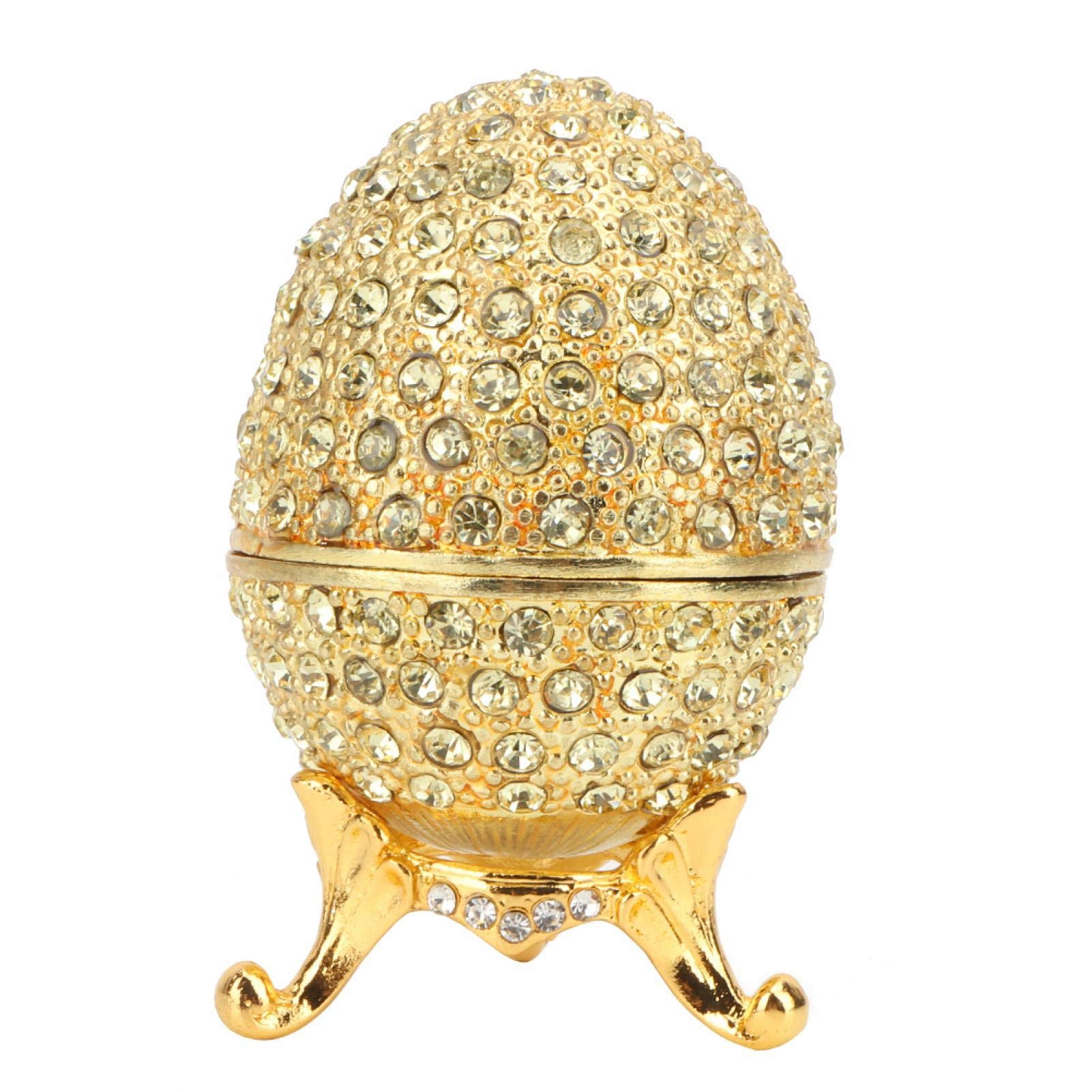 Vintage Enameled Easter Egg Jewelry Box - Elegant Jewelry Organizer & Home Decor Gift for Women - Perfect for Easter Gifts, Birthday Presents & Bedroom Storage
