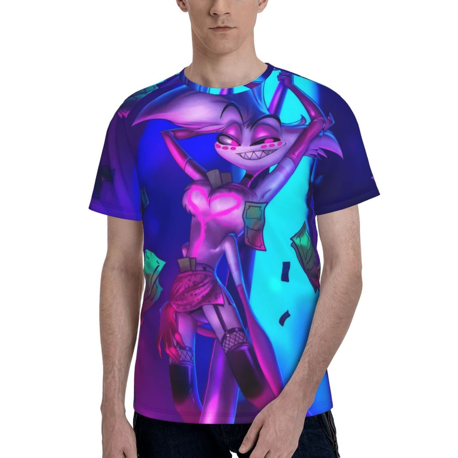 Hazbin Hotel Graphic T-Shirt for Men - Cool Streetwear Summer Short Sleeve Casual Tee | Perfect for Anime Fans, Cosplay, and Everyday Wear