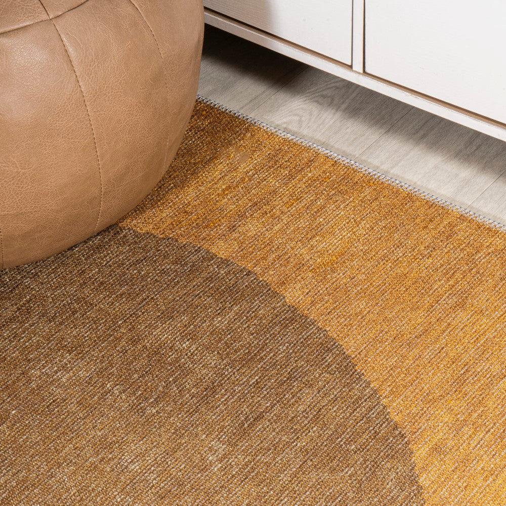 Demie Minimalist Graphic Circle Machine Washable Area Rug - Soft Modern Home Decor for Living Room, Bedroom, Office