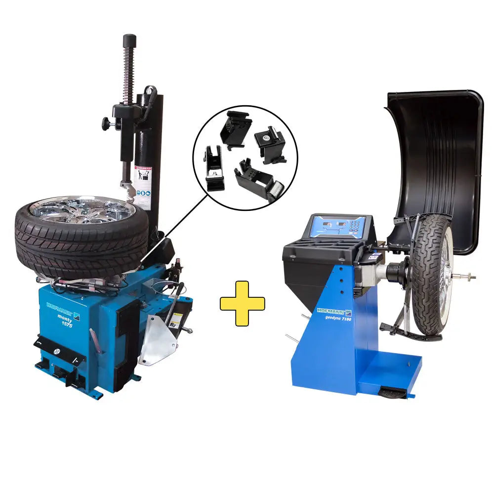 Hofmann 7100M Motorcycle Wheel Balancer & Monty 1575 Professional Tire Changer Combo Kit - Perfect for Motorcycle Repair Shops, DIY Enthusiasts, and Garage Mechanics