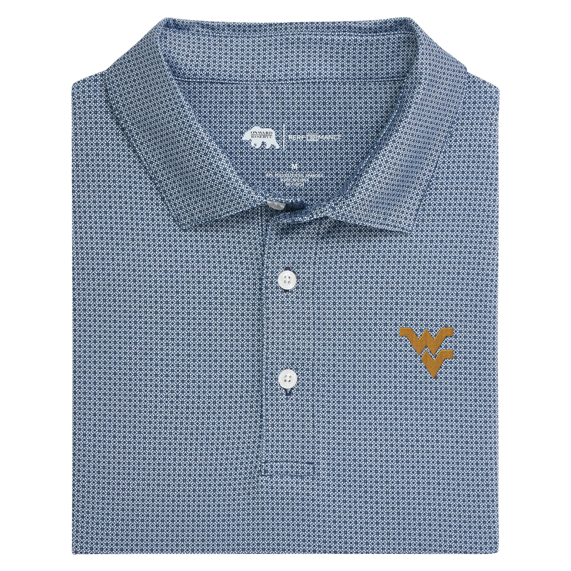 West Virginia Range Printed Performance Polo Shirt for Men - Moisture-Wicking & Breathable - Perfect for Hiking, Golf & Outdoor Activities