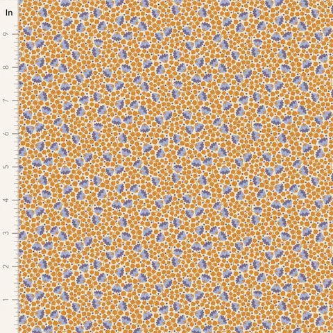 Tilda Bellflower Mustard Yellow Fabric - Premium Cotton Material for Quilting, Sewing & DIY Craft Projects - Perfect for Home Decor, Apparel & Accessories