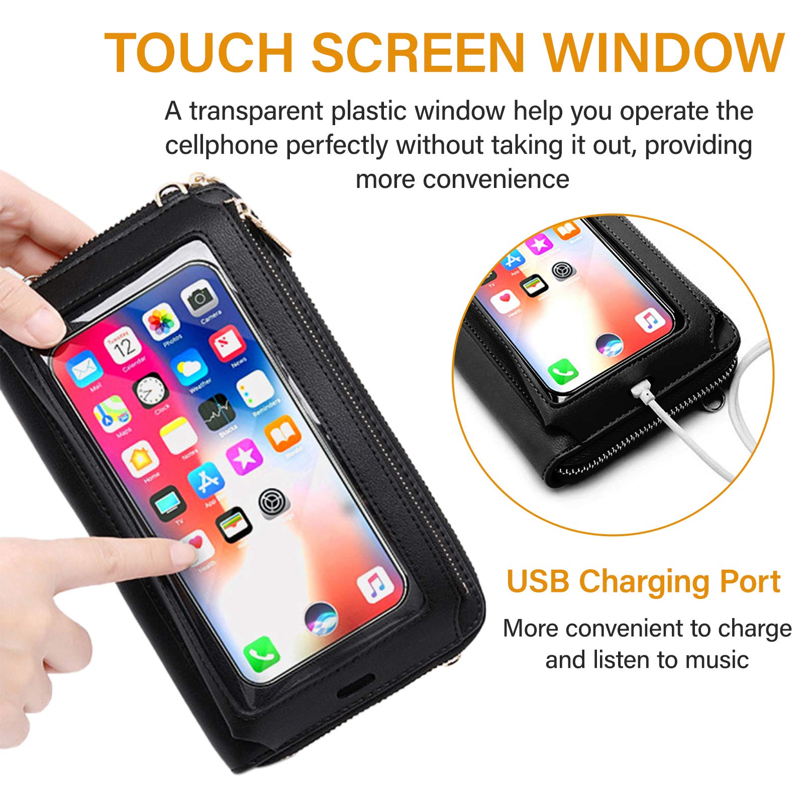 Women's RFID Blocking Crossbody Phone Purse - Small Touch Screen Wristlet Wallet for Smartphones | Perfect for Travel, Shopping & Daily Use