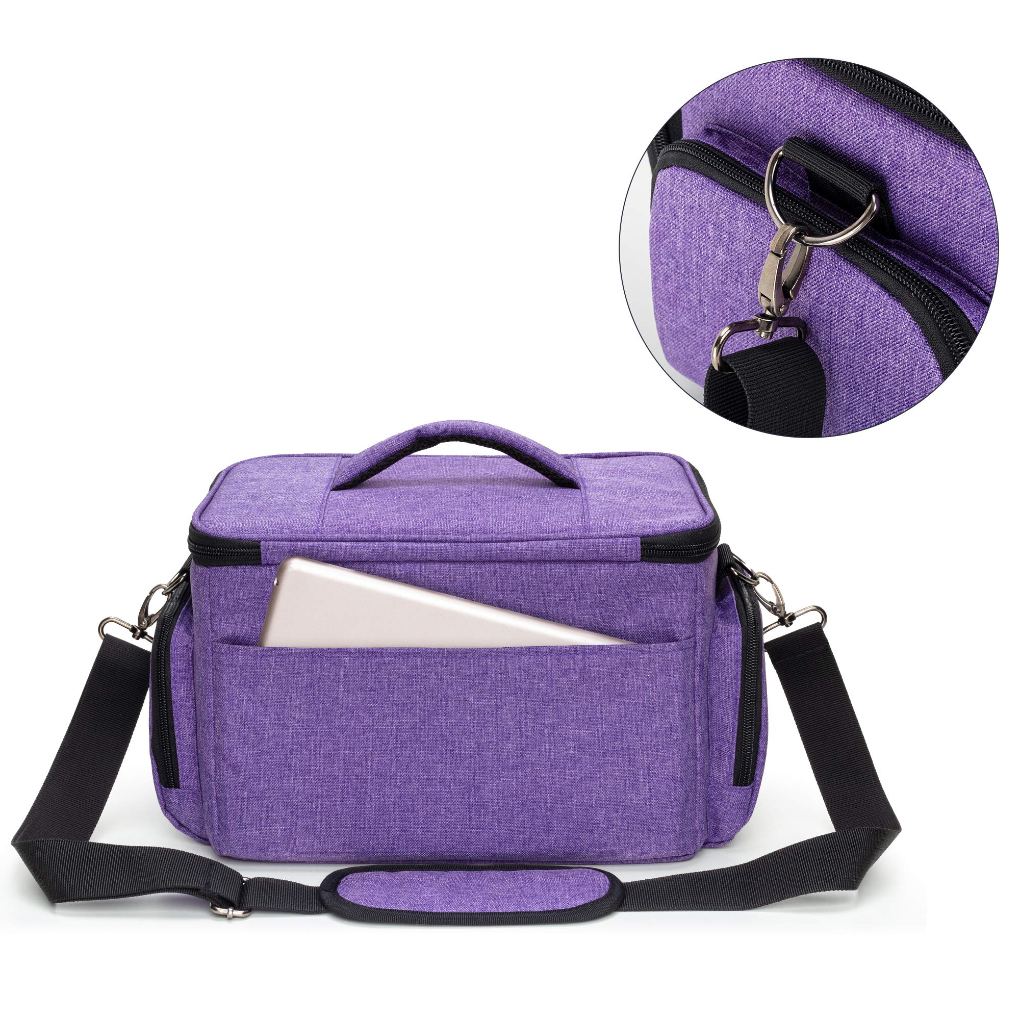 LUXJA Large Capacity Sewing Accessories Organizer Bag with Adjustable Shoulder Strap - Patent Design Purple Sewing Supplies Storage for Quilting, Embroidery & Craft Projects at Home or Travel