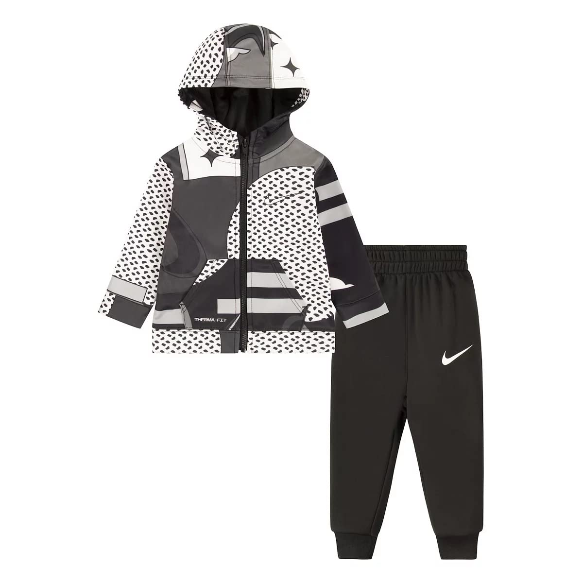 Nike Baby Boy All Day Play Hooded Jacket & Jogger Pants 2-Piece Set - Soft Cotton Outfit for Toddlers | Perfect for Playtime, Daycare & Outdoor Adventures