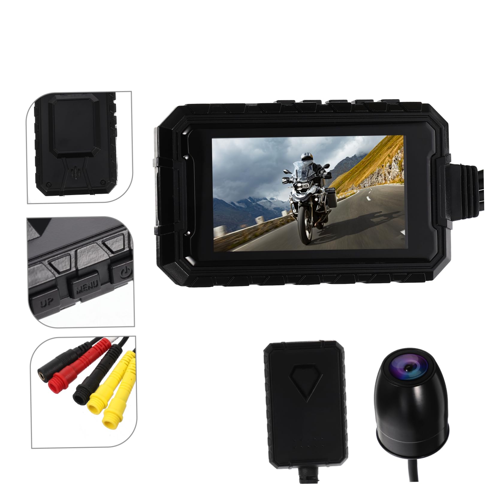 Hemobllo 3.0 Inch LCD Waterproof Motorcycle Action Camera with Anti-Shake & Night Vision - HD Bike Rear View Recorder for Cycling, Off-Road & Adventure Riding