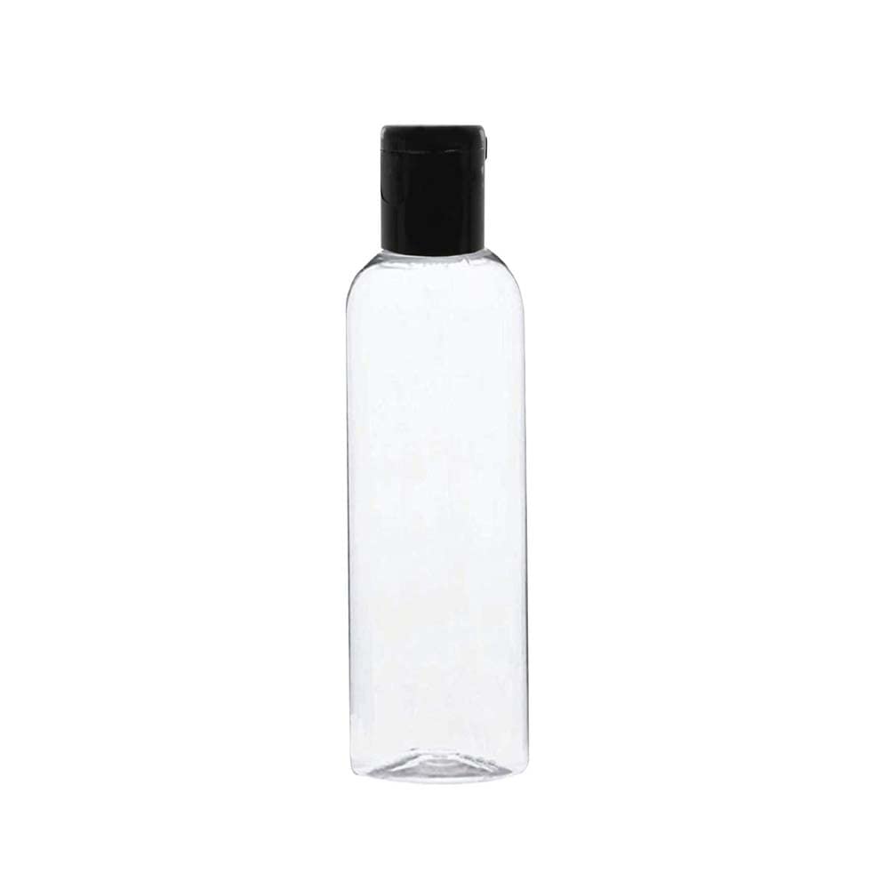 Clear Plastic Round Bottle with Black Flip Top Cap - 200ml (Pack of 2) | Reusable Container for Hair Oil, Shampoo, Conditioner, Lotion & Sanitizer | Perfect for Travel, DIY Beauty & Home Organization