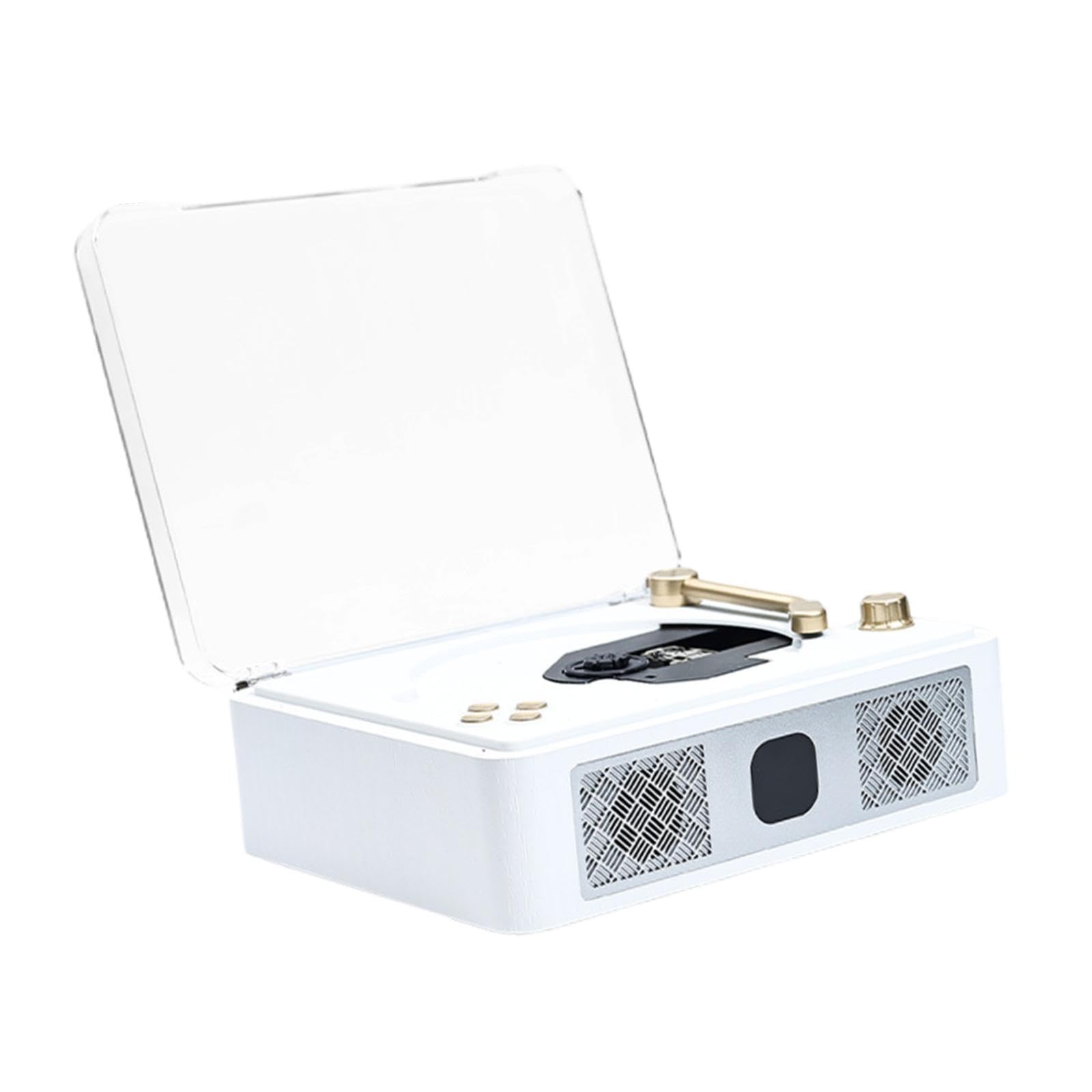 Wireless Portable Vinyl Record Player with Built-in Speaker - Bluetooth Turntable for Home, Beach, Sports & Indoor Music Listening - Decorative Retro Design in White