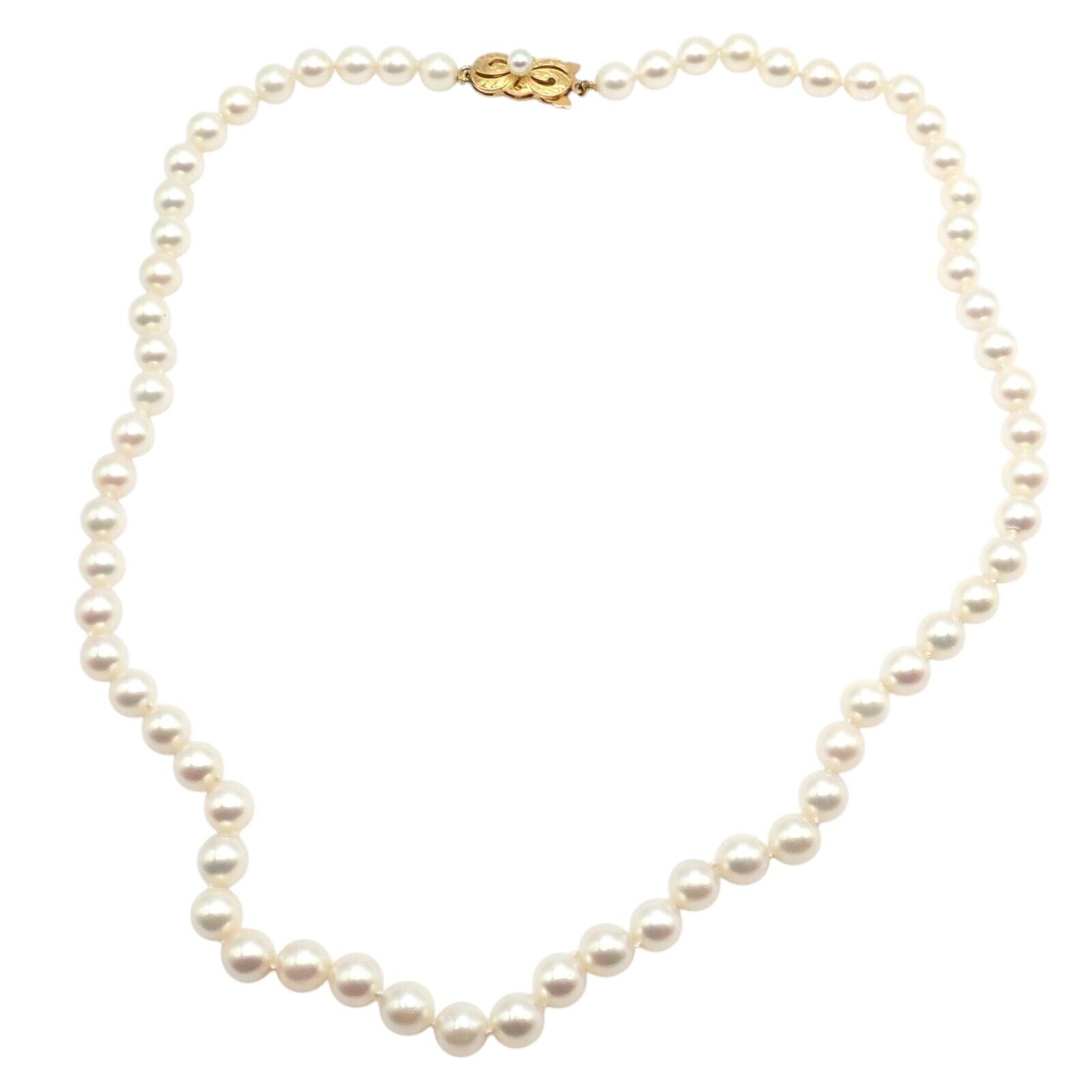 Authentic Mikimoto 18k Yellow Gold 6.5mm Pearl 18