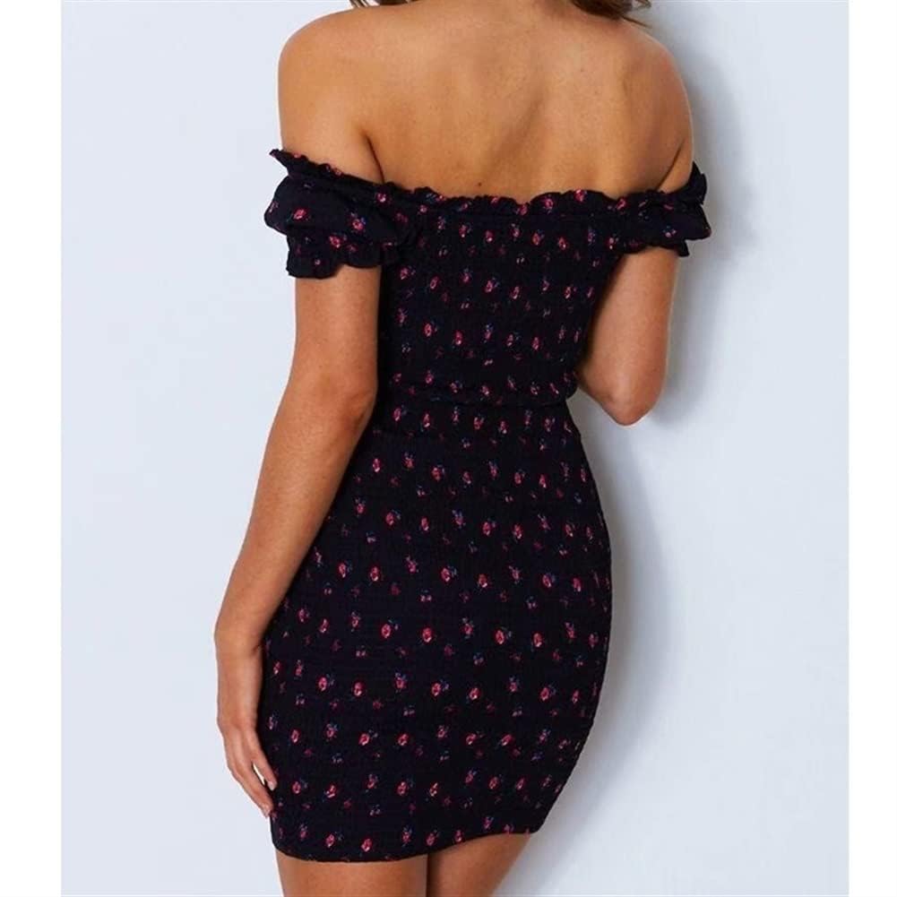 Women's Floral Wrap Dress - Off Shoulder Tie Front Ruffle Mini Dress for Summer | Office & Casual Wear | Printed Pencil Dress for Women | Perfect for Work, Date Night & Special Occasions