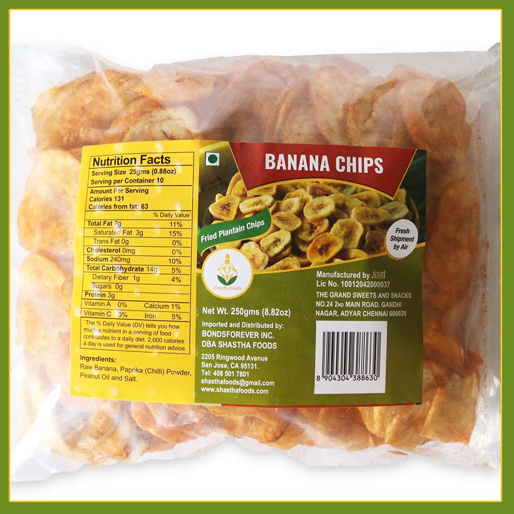 Spicy Banana Chips - Crunchy & Flavorful Snack - Pack of 2 - Perfect for Office, Road Trips & Movie Nights - Gluten-Free & Vegan Friendly