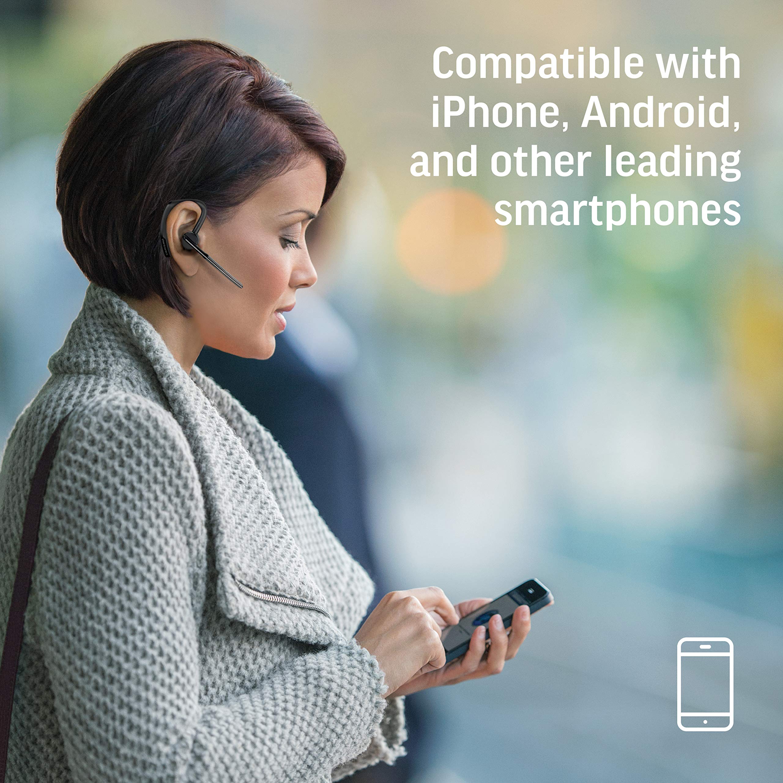 Plantronics Voyager Legend (Poly) Bluetooth Mono Headset with Charging Case - Noise Cancelling for PC, Mac, Tablet & Smartphone - Perfect for Office Calls, Remote Work & Driving