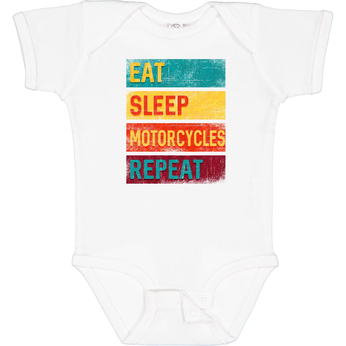 Inktastic Eat Sleep Motorcycles Repeat Baby Bodysuit - Soft Cotton Infant Onesie for Boys & Girls - Perfect for Motorcycle Lovers, Biker Families & Casual Outings