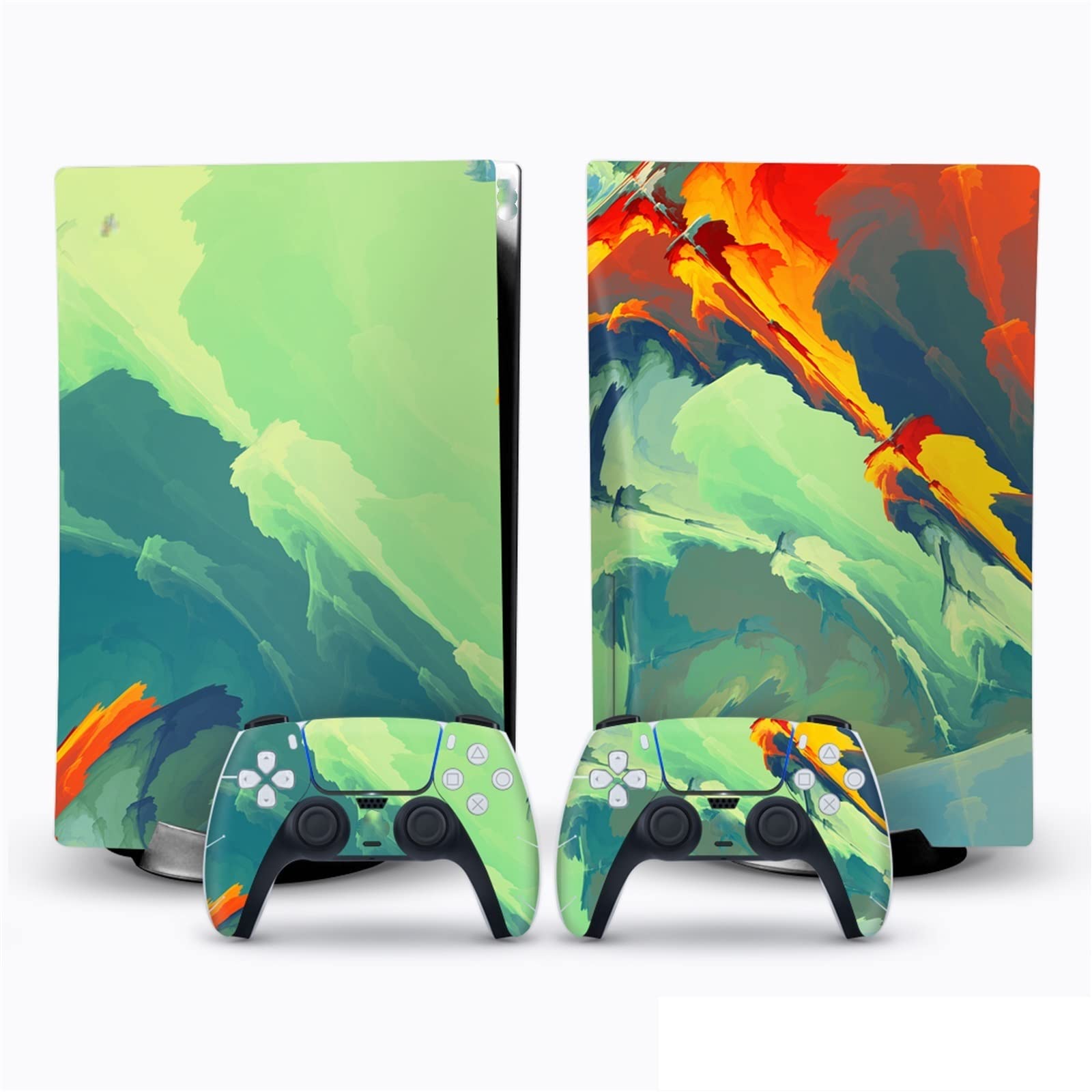 PS5 Disk Edition Console Cover - Premium Vinyl Skin with 2 Controller Wraps, Bubble-Free & Scratch-Resistant Protection for PlayStation 5 (Model 32085) - Perfect for Gaming Setups & Entertainment Centers