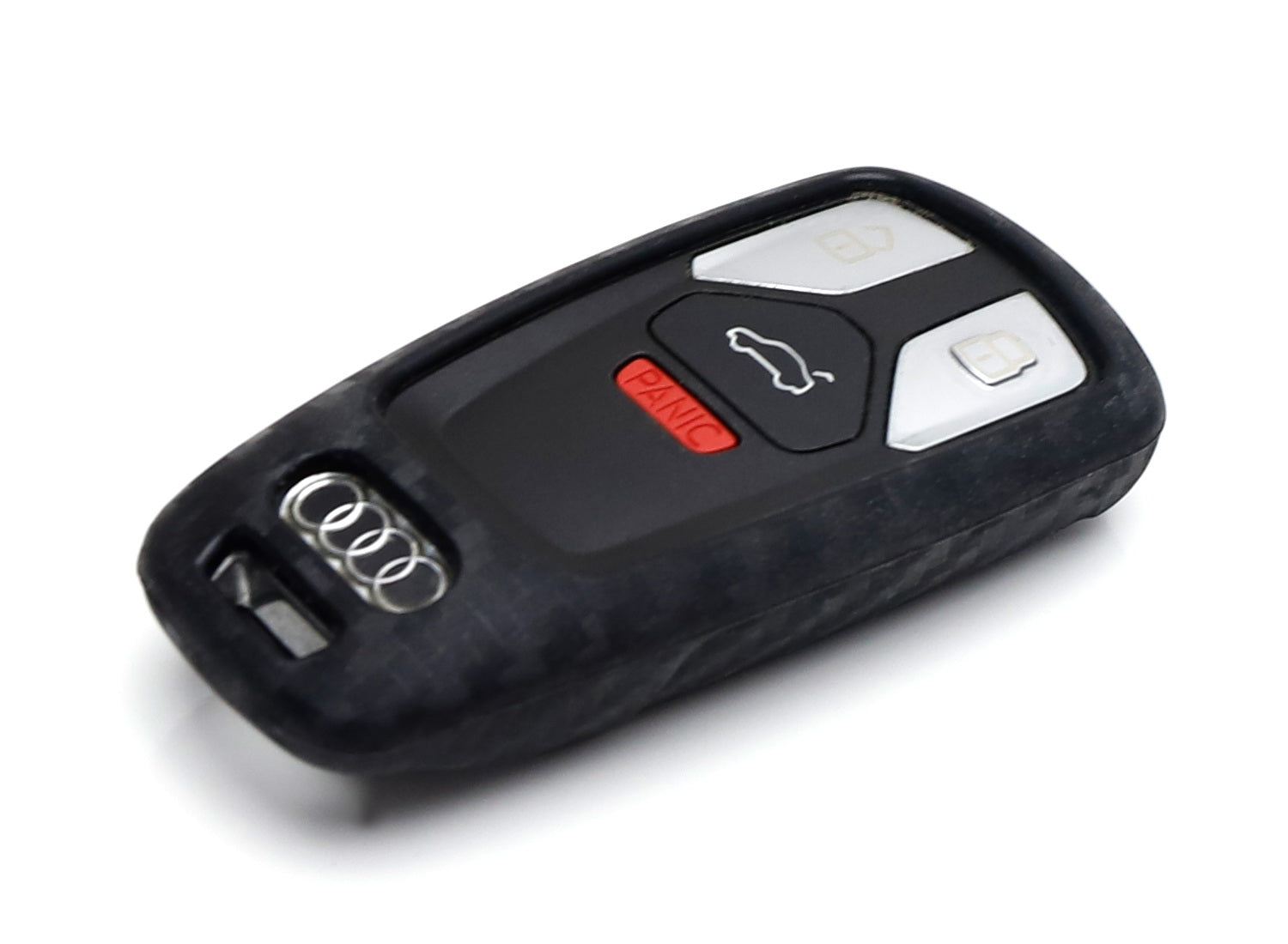 Carbon Fiber Soft Silicone Key Fob Cover for 2017+ Audi A4 A5 Q7 TT Smart Key - Durable Protective Case for Car Remote Keychain (Perfect for Daily Use, Travel & Gift)