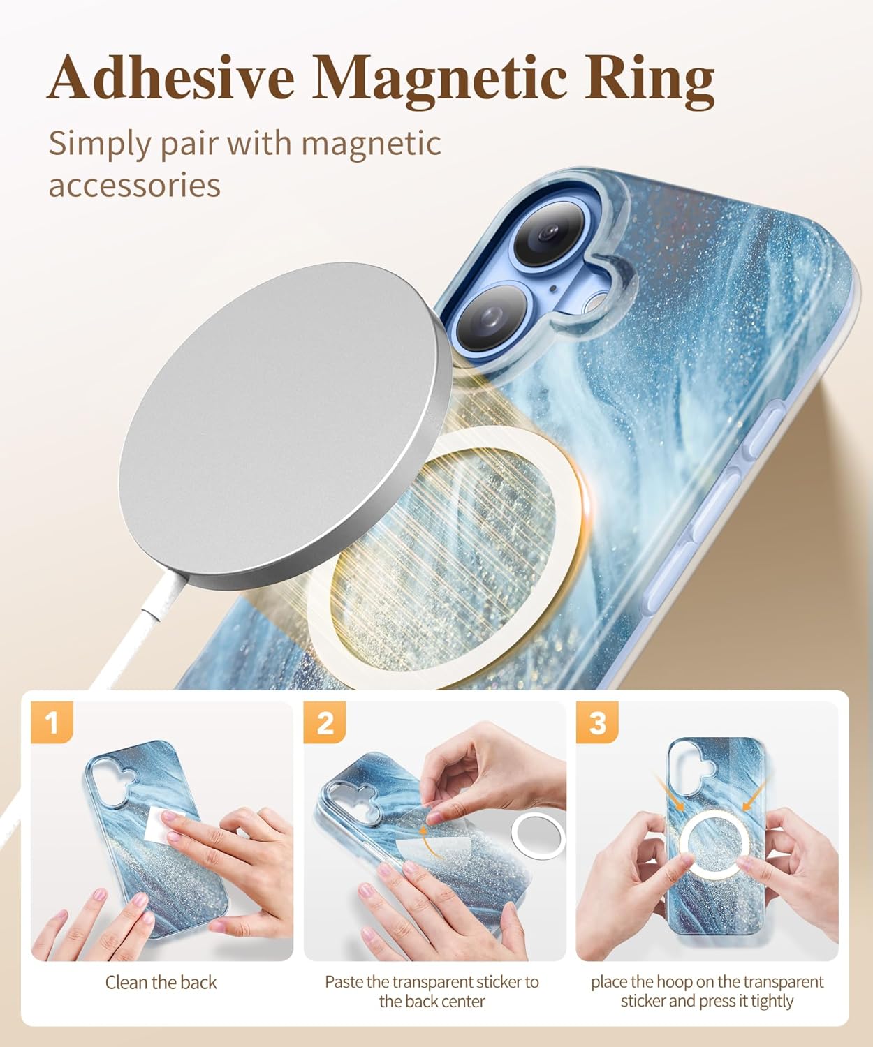 iPhone 16 Case with Screen Protector & Camera Lens Cover - Slim Shockproof TPU Bumper Protective Phone Cover for Everyday Use, Travel & Outdoor Activities