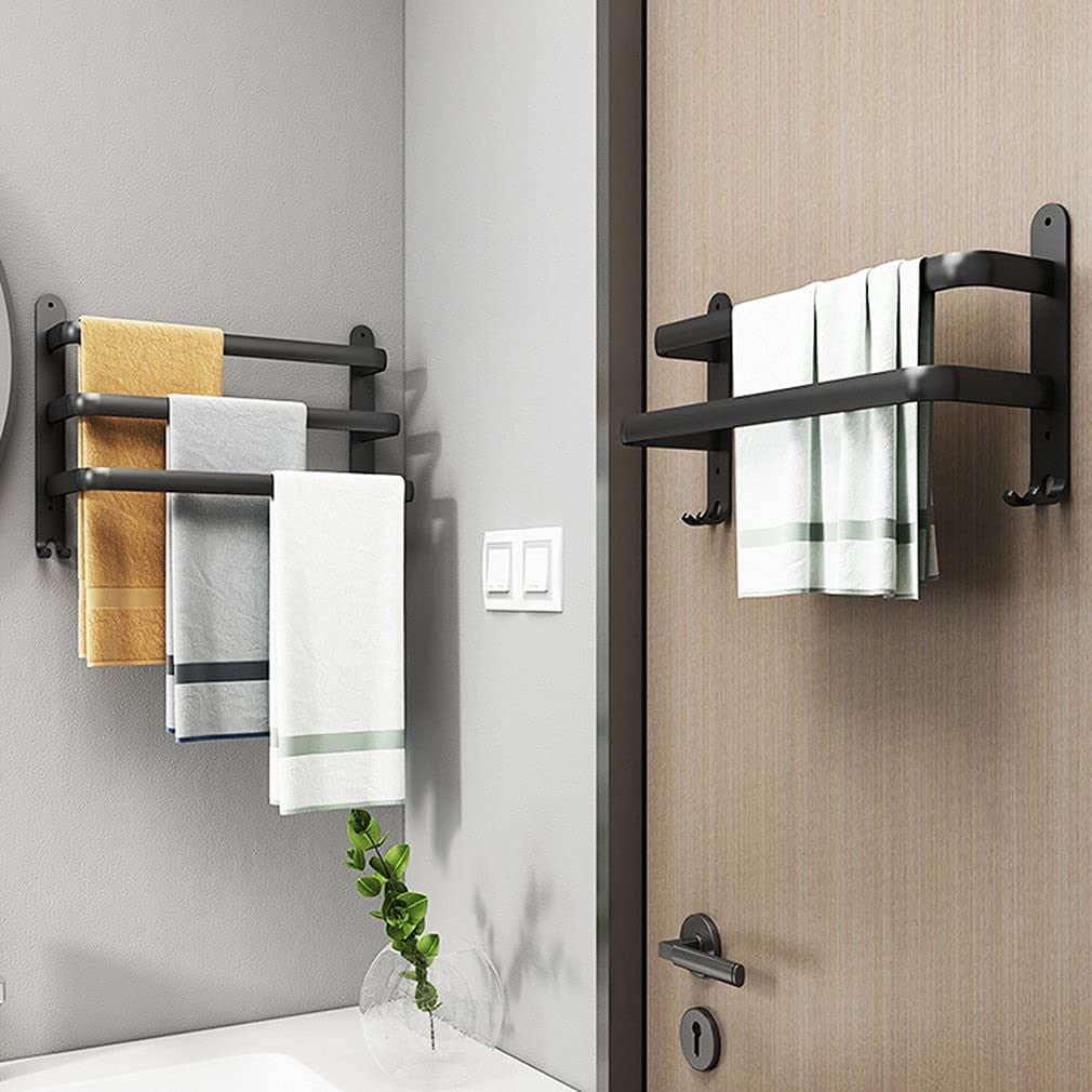 Non-Slip Wall Mounted Towel Rack with Double Hooks - 30Cm Bathroom Organizer for Slippers, Towels & Clothes | Space Saving Storage Solution for Small Bathrooms, Laundry Rooms & Entryways