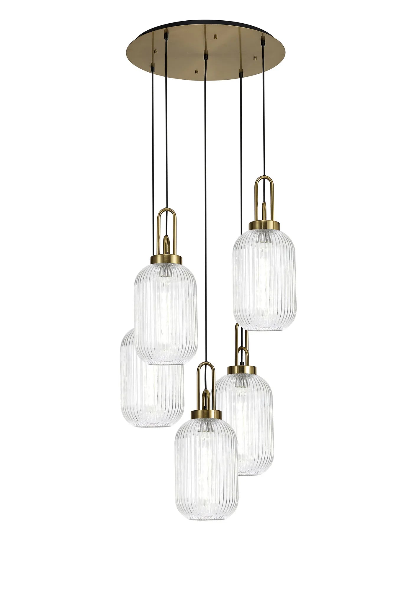 Stylish Cadiz 5-Light Cluster Pendant Light Fixture - Modern Ceiling Lighting for Dining Room, Kitchen & Living Room