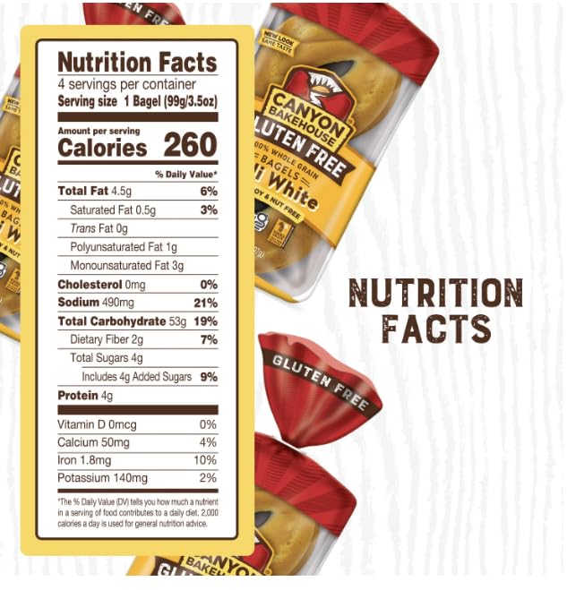 Gluten Free Bagel Variety Pack - Plain & Everything Bagels (2 Pack) | Certified Gluten Free, Vegan & Kosher | Perfect for Breakfast, Sandwiches & Healthy Snacks