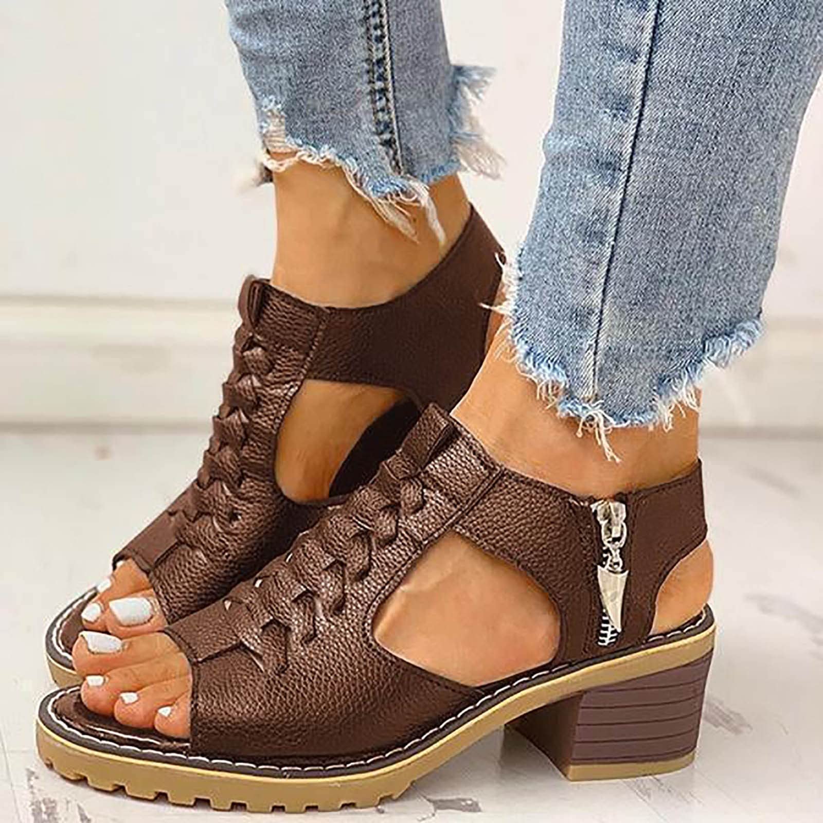 Eduavar Women's Orthopedic Wedge Sandals - Comfortable Open Toe Platform Sandals with Adjustable Back Strap | Perfect for Summer Walking, Beach Vacations & Casual Outings
