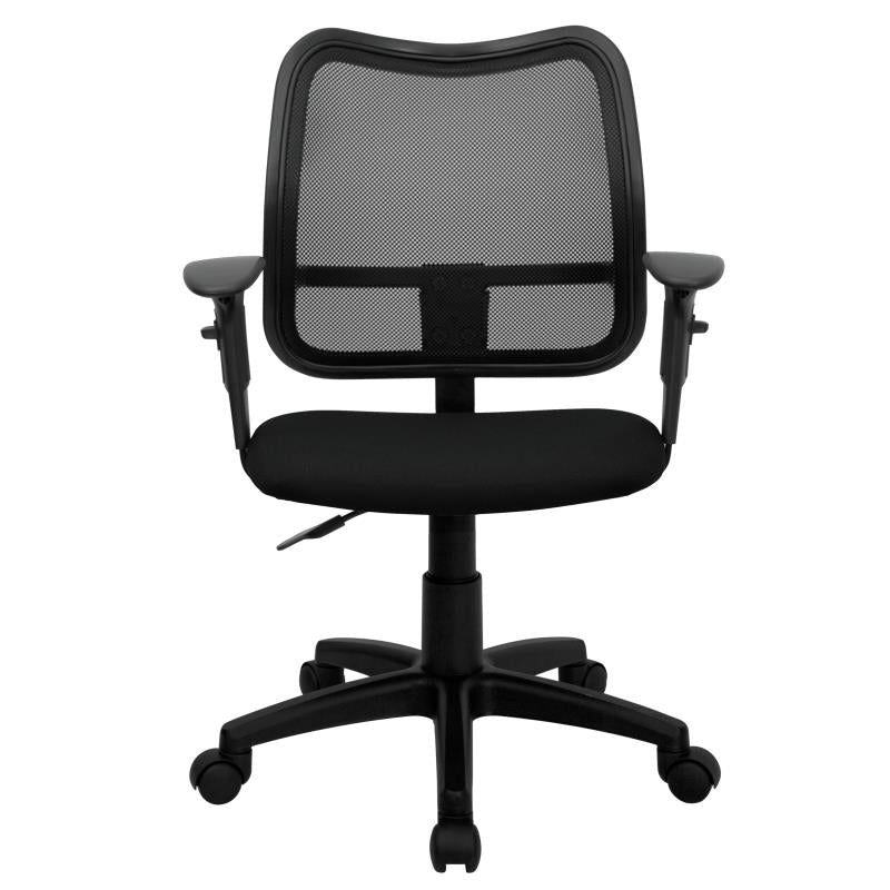 FLASH Mid Back Black Mesh Swivel Task Office Chair - Ergonomic Adjustable Height Computer Desk Chair for Home & Office Use - Perfect for Long Hours of Work or Gaming