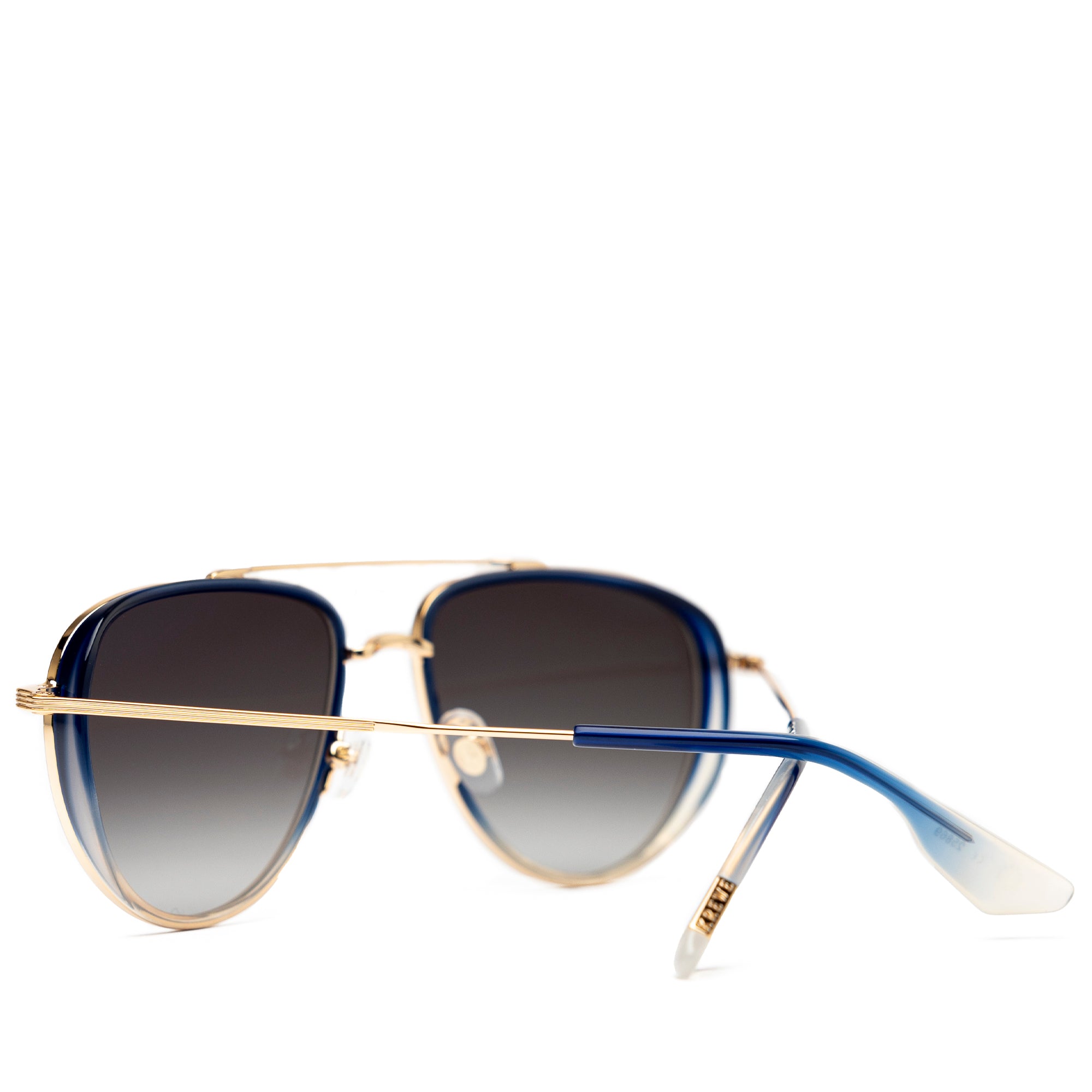 Krewe Coleman Sunglasses - Matte Indigo Fade/Gravity 18K Gold Frame - UV Protection Polarized Lenses - Fashionable & Durable for Outdoor Activities, Beach, Driving & Travel