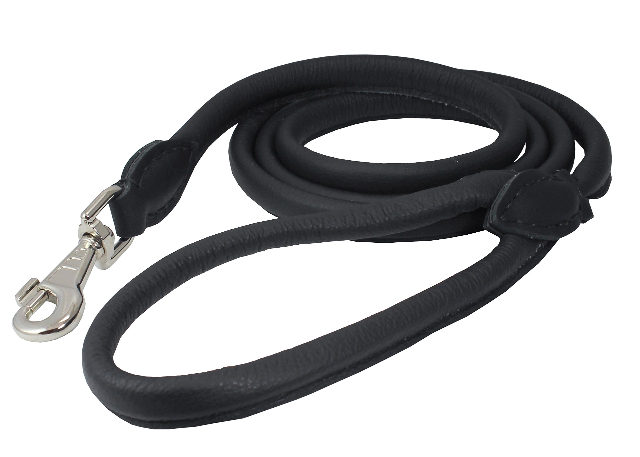 Premium Genuine Rolled Leather Dog Leash for Large Dogs - 1/2