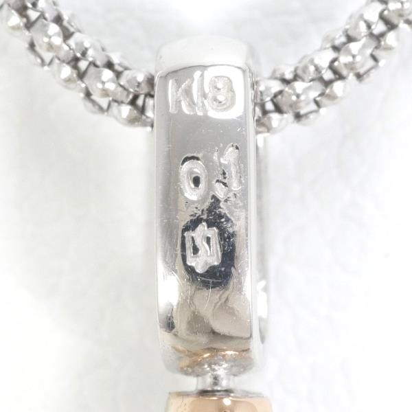 18K White Gold & Pink Gold Diamond Pendant Necklace for Women - Elegant Gift for Anniversary, Wedding & Special Occasions