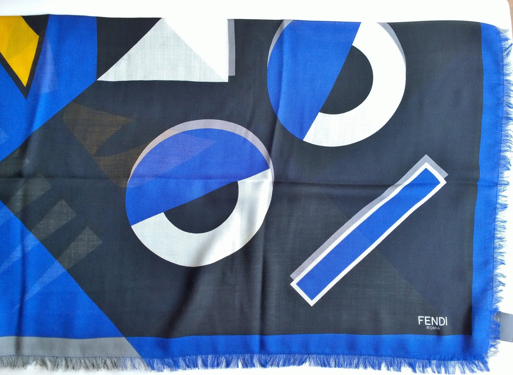 Fendi Monster Faces Wool and Silk Blend Scarf - Luxury Designer Fashion Accessory for Women & Men - Perfect for Winter, Fall, and Stylish Outfits