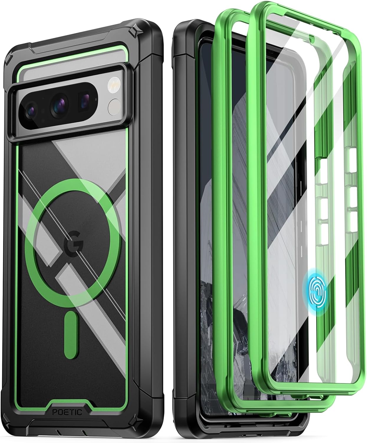 Google Pixel 8 Pro Case with Built-in Screen Protector - Shockproof Full Body Hybrid Rugged Cover for Outdoor, Travel & Daily Protection