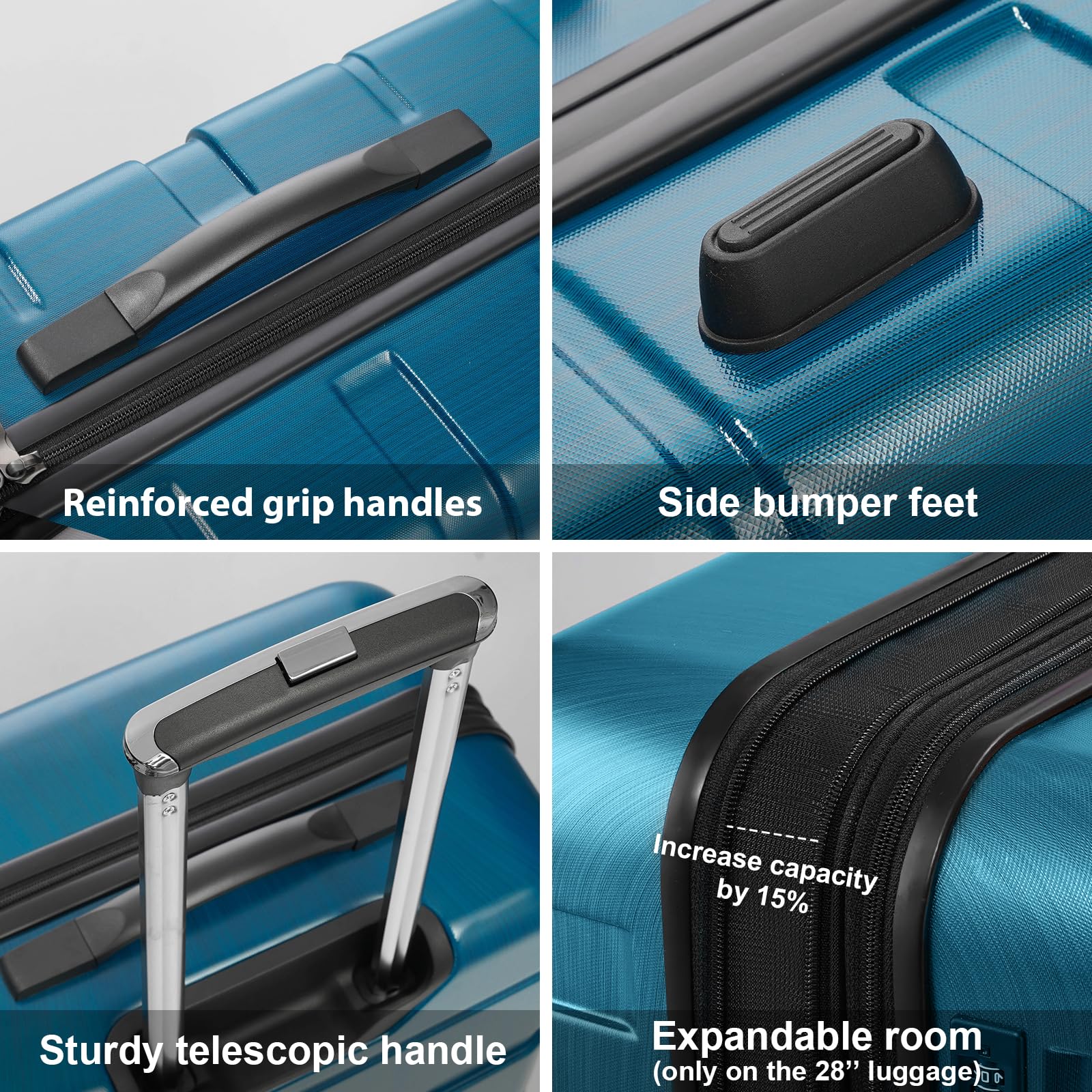 Coolife Expandable 3-Piece Spinner Luggage Set - 20