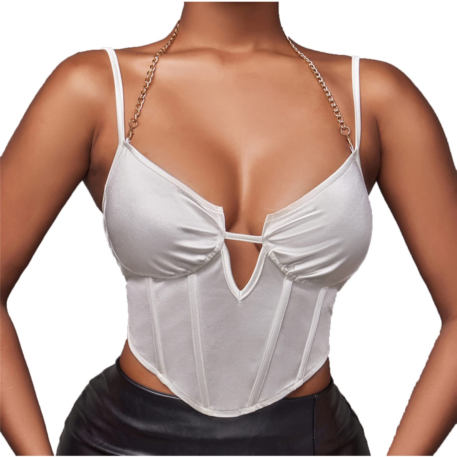 YaYiYa Women's Sleeveless Tops - Summer & Fall Fashion Blouses, Strapless Shoulder Casual Bodycon Shirts for Women | Perfect for Parties, Dates & Office Wear