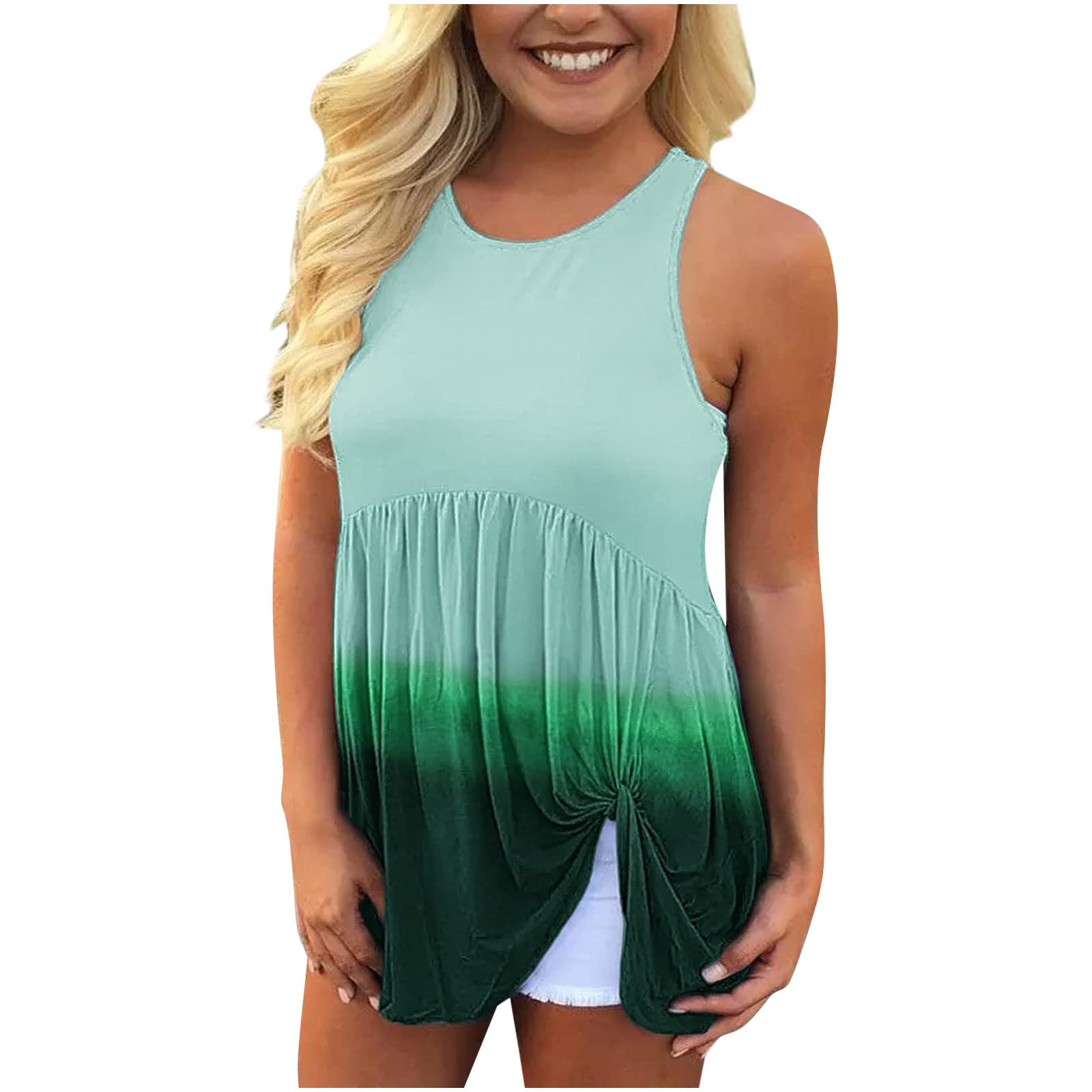 Women's Casual Striped Printed Tank Tops - Sleeveless Crewneck Blouses for Summer Beach Wear & Everyday Outfits | Lightweight Comfortable Vest Tops for Women