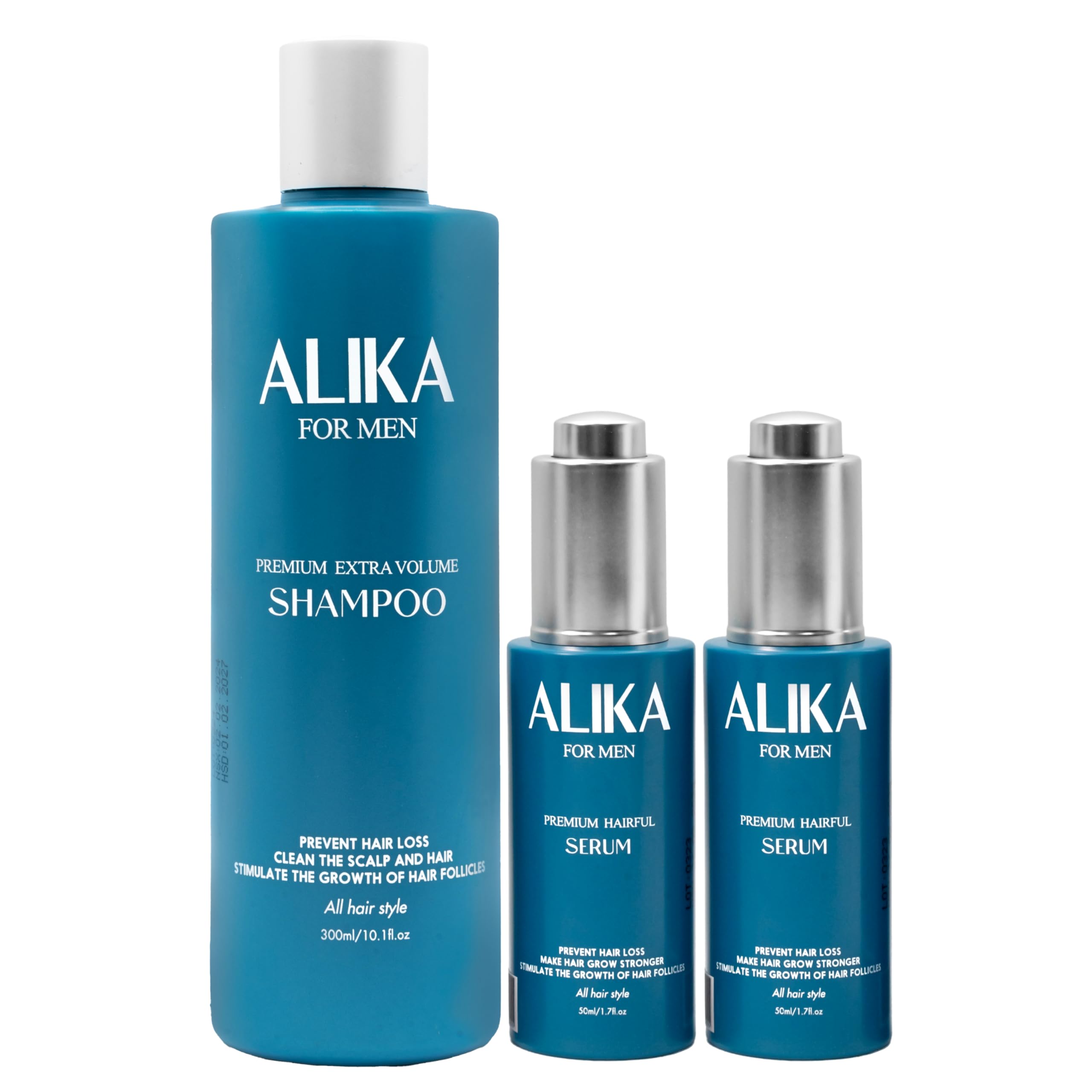 ALIKA Combo Shampoo & 2 Serum Set for Hair Growth in Men | Hair Loss Treatment for Dry, Oily & Normal Scalp | Promotes Thicker, Healthier Hair | Perfect for Daily Hair Care & Styling Routine