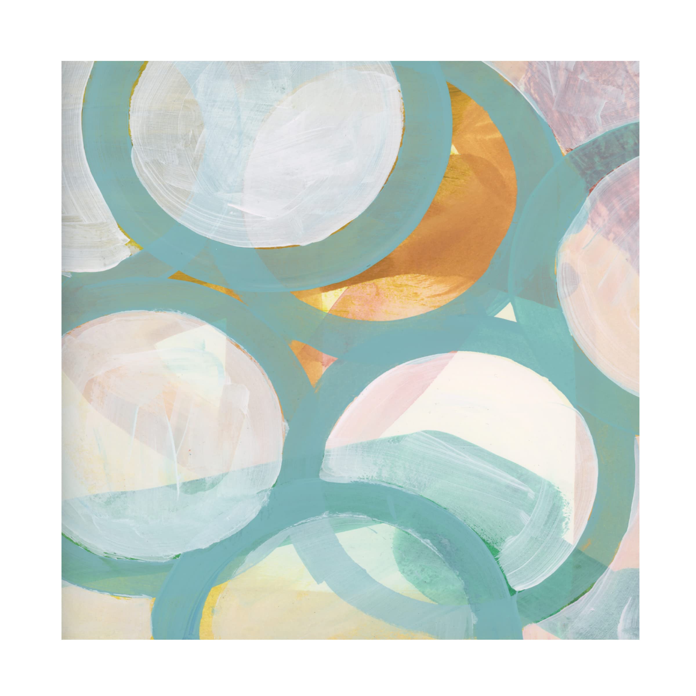 Trademark Fine Art 'Aqua Circles I' Abstract Canvas Wall Art by Cartissi - Perfect for Living Room, Bedroom & Office Decor