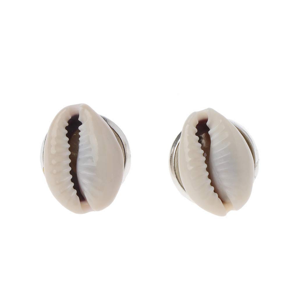 Fivekim Natural Conch Shell Stud Earrings for Women - Simple Beach Cowrie Shell Jewelry - Boho Chic Earrings for Summer, Vacation, and Casual Wear