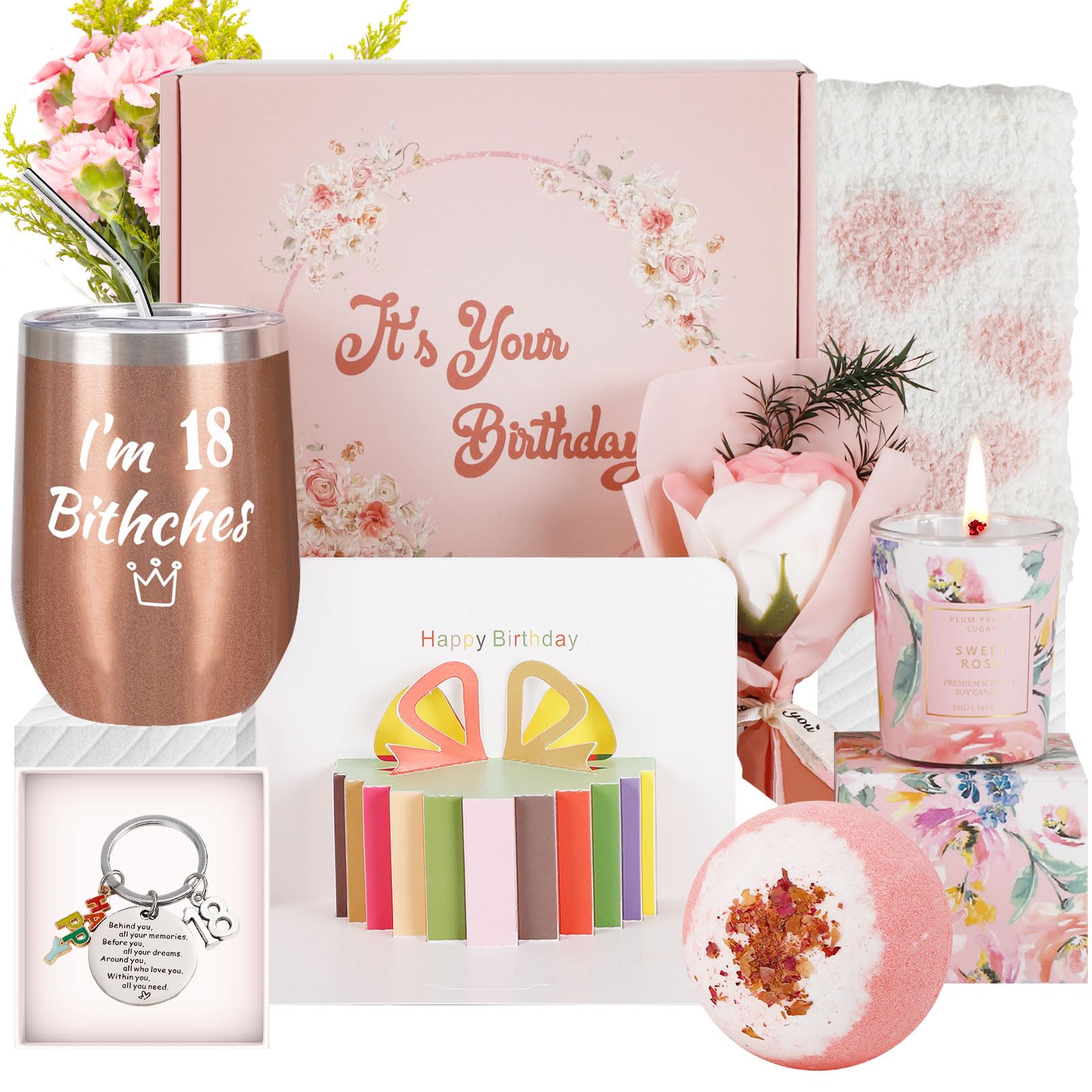 **18th Birthday Gift Ideas for Girls - Unique Gift Basket Set for Daughter, Sister, Bestie | Perfect for Celebrations, Graduation, or Special Occasions**