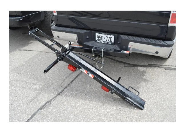 DK2 TMC201 400 lb Capacity Hitch Mounted Motorcycle Carrier - Adjustable Front Wheel Channel for Secure Transport | Perfect for Trucks, SUVs & RVs | Heavy-Duty Motorcycle Hauling for Road Trips & Off-Road Adventures