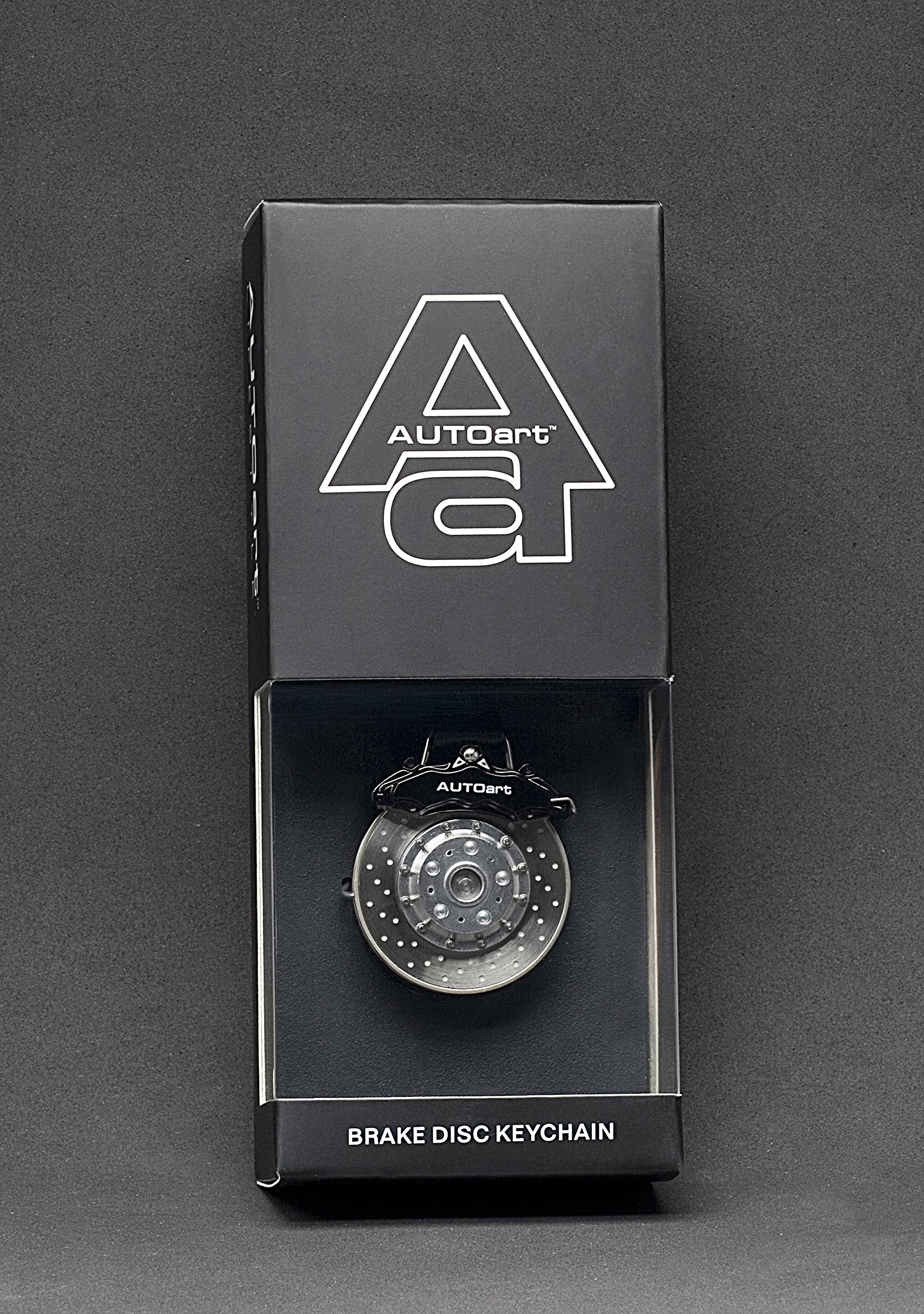 AUTOart 40093 Black 6-Pot Caliper Brake Disc Keychain - Perfect for Car Enthusiasts & Automotive Gifts