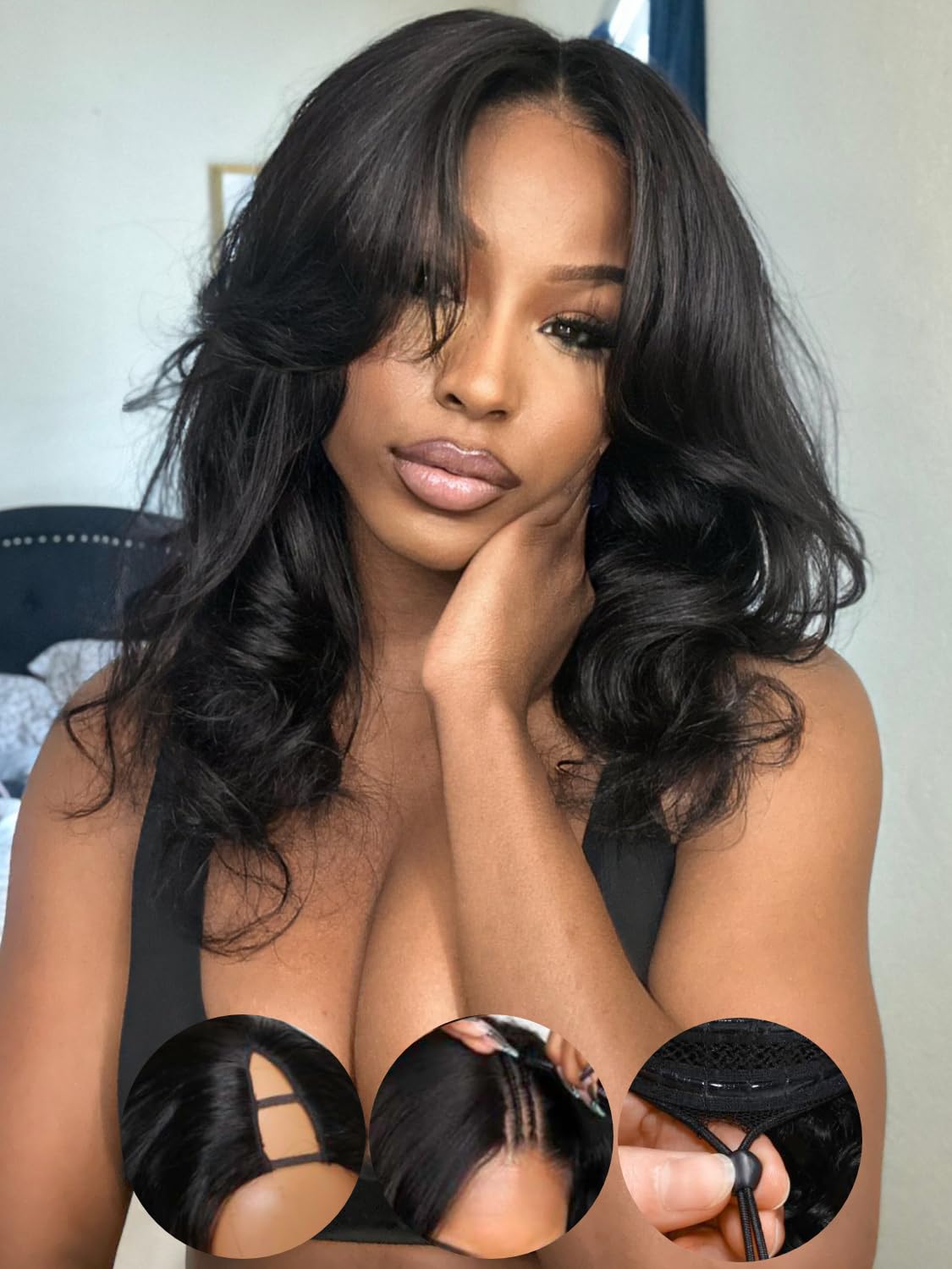 KLAIYI EasiContour V-Part Human Hair Wig - 18