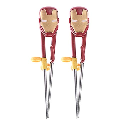 Iron Man Training Chopsticks for Kids - 2 Pairs Stainless Steel Utensils | Perfect for Learning to Eat & Superhero-Themed Meals