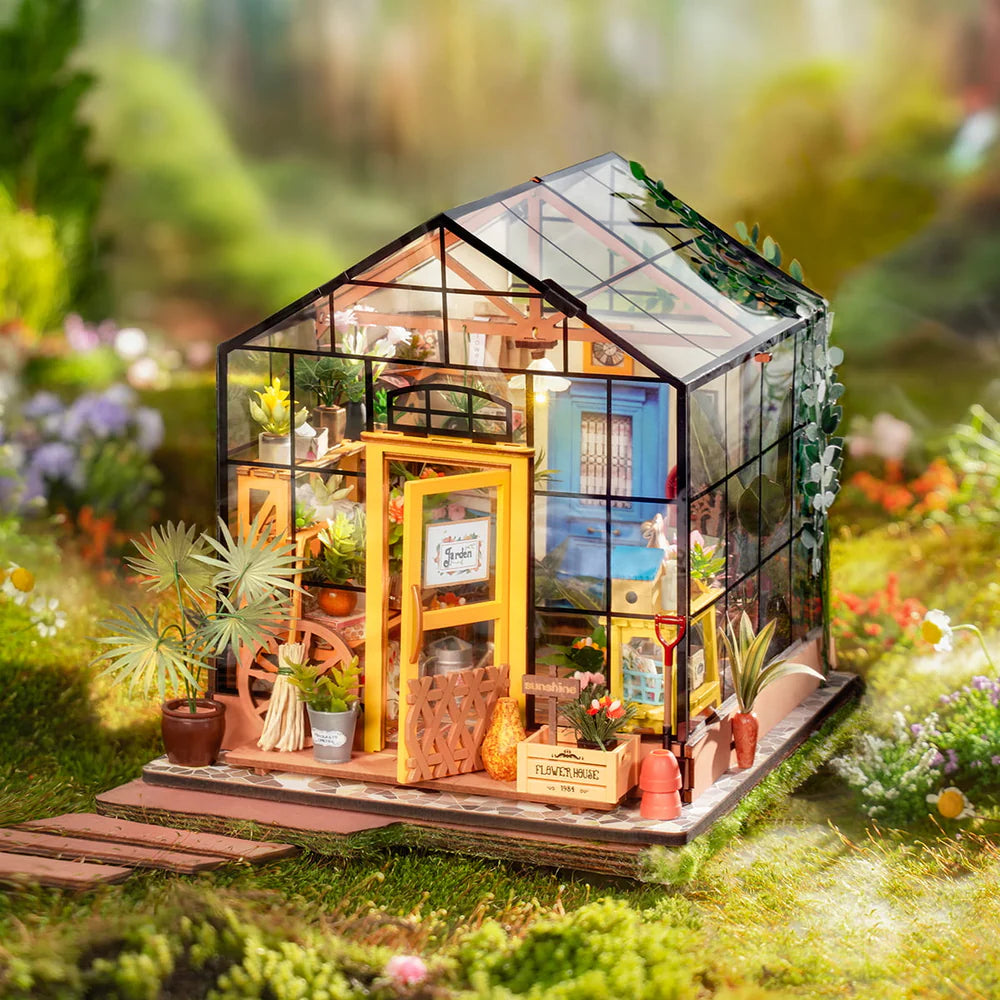 ROBOTIME Cathy's Flower House DIY 3D Wooden Puzzle Kit - Creative Home Decor, Gift for Adults & Teens - Perfect for Relaxation, Room Decoration, and Craft Lovers