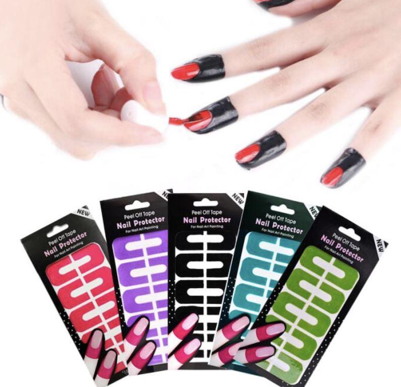 10pcs Nail Protector Peel Off Tape Set - Waterproof & Reusable Nail Art Stickers for Manicure, DIY Nail Design, Salon & Home Use