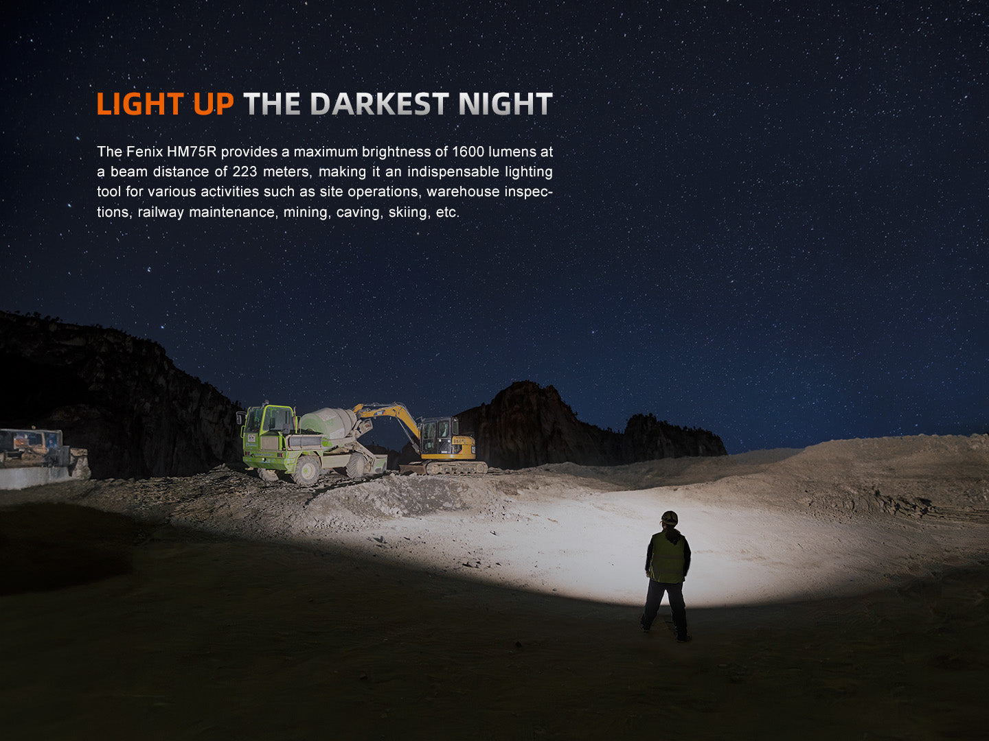 Fenix HM75R Rechargeable LED Headlamp for Camping, Hiking & Industrial Work - Waterproof & Bright 1600 Lumens - Perfect for Outdoor Adventures and Nighttime Jobs