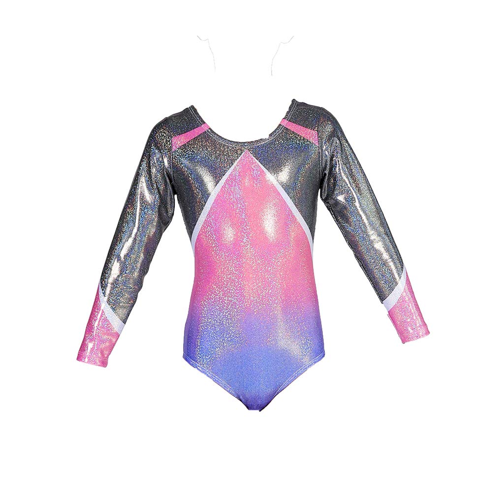 Sparkle Rainbow Gymnastics Leotards for Girls 2-11 Years | Colorful One-Piece Dance & Athletic Leotard | Perfect for Ballet, Cheerleading & Gymnastics Practice