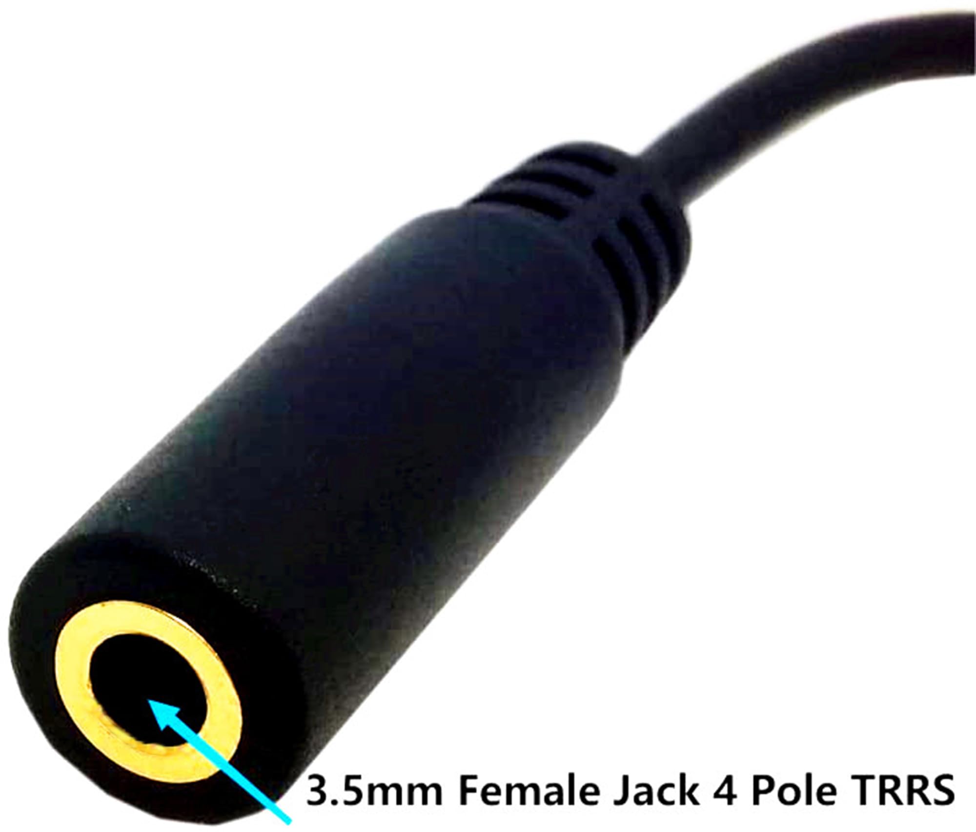 SHANFEILU 4 Pole 3.5mm Right Angle Audio Cable - 90 Degree Male to Female TRRS Stereo Aux Cord with Mic Support - 12 Inch Headset Extension Cable for Gaming, Smartphones, Laptops & Audio Devices